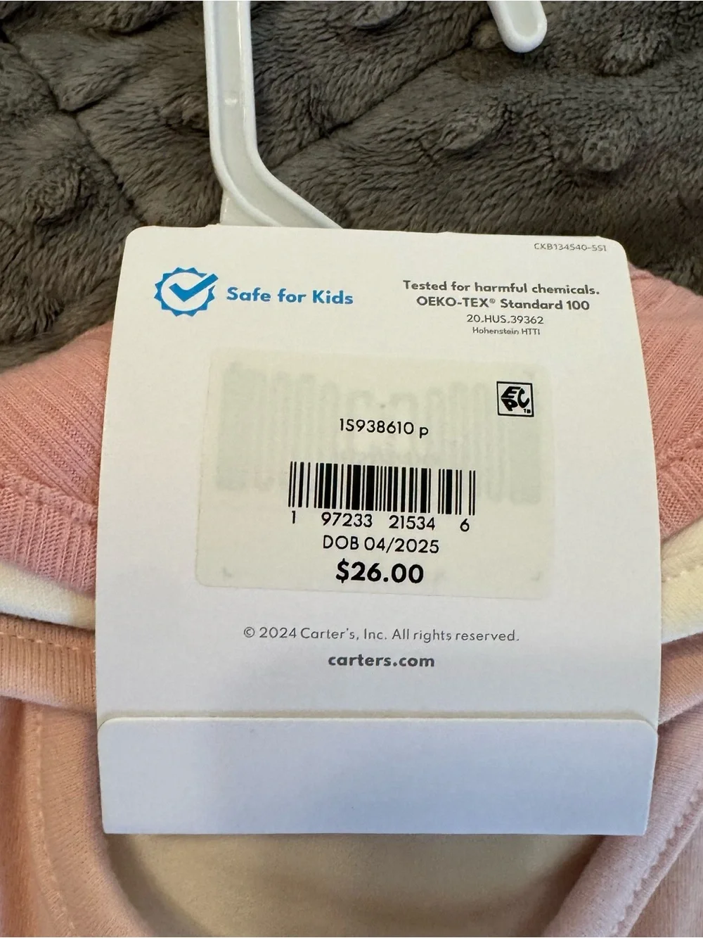 Carter's Pink Baby Bibs - 3-Pack Soft Cotton Set